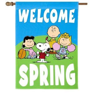 - SNOOPY PEANUTS GANG Welcome Spring! Sports Large Std House Flag 28"x40"4…